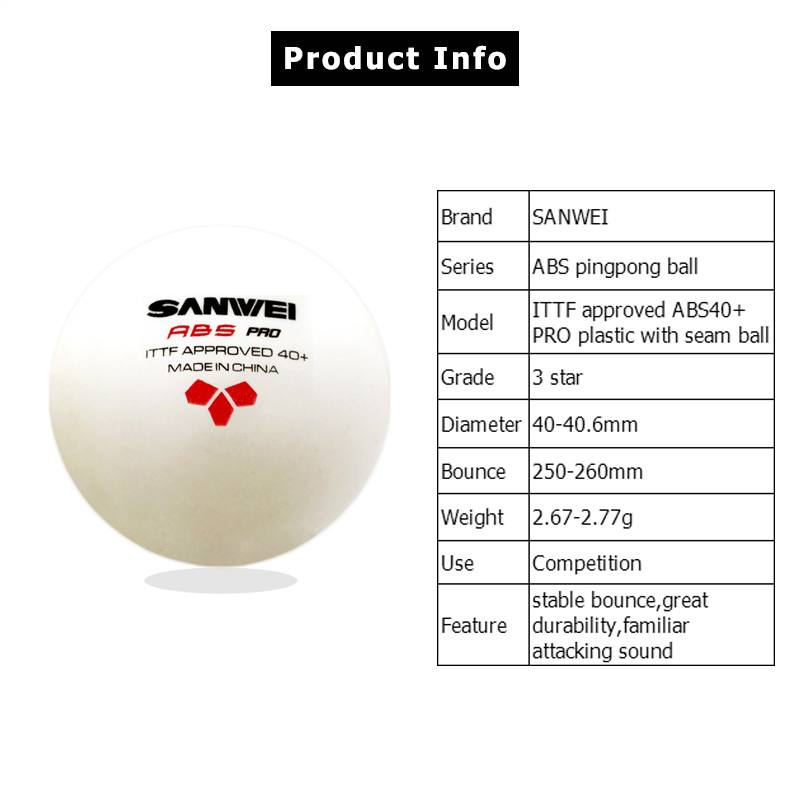 SANWEI ABS PRO 3-Star 40+ Piłk – Table Tennis Tournament recenzja i cena